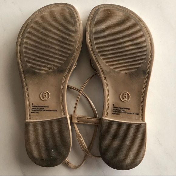 A New Day Gold Strap Sandals - Size 6 - Picture 2 of 3